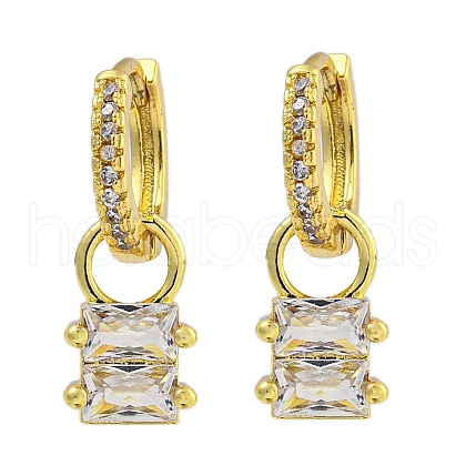 Rack Plating Brass Pave Clear Cubic Zirconia Hoop Earrings for Women EJEW-G410-48G-1