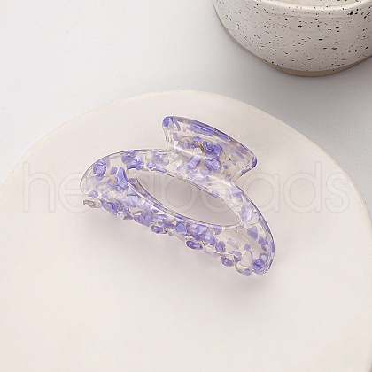 Transparent Floral Pattern Acrylic Claw Hair Clips PW23031334307-1