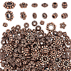  300Pcs 6 Styles Tibetan Style Alloy Spacer Beads FIND-PH0020-41R-1