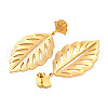 304 Stainless Steel Leaf Theme Stud Earrings For Women EJEW-B110-03G-06-2
