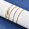 1MM Brass Cardano Chain Adjustable Slider Necklaces NJEW-M108-31G-5