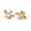 Brass Micro Pave Clear Cubic Zirconia Beads KK-G531-05G-2