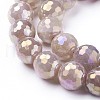 Electroplate Natural Sunstone Beads Strands G-P430-12-D-3