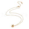 Ion Plating(IP) Cubic Zirconia Sun Pendant Necklace NJEW-F292-04G-2