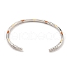 Brass Enamel Cuff Bangles for Women BJEW-G703-08B-P-3