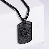 Retro Fashion Stainless Steel Rectangle with Star of David Pendant Necklaces for Men GQ4079-1-1