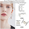 Beebeecraft 12Pcs Diamond Shape Brass Micro Clear Cubic Zirconia Stud Earring Findings KK-BBC0012-75-2
