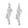 Rack Plating Brass Micro Pave Clear Cubic Zirconia Pendants KK-M280-03P-1