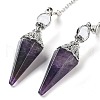Natural Amethyst Hexagonal Pointed Dowsing Pendulums G-P552-05P-03-2