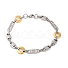 201 Stainless Steel Arrow Oval Link Chain Bracelets BJEW-B078-119GP-1