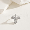 Brass Micro Pave Cubic Zirconia Finger Rings for Women LK0188-4-2