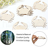 Wood Crab Pendant Decorations HJEW-WH20016-03-6