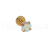 304 Stainless Steel Clear AB Cubic Zirconia Internally Threaded Labrets For Women Men WGF4990-27-1