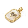 Brass Micro Pave Cubic Zirconia Pendants KK-P308-16G-02-2