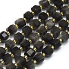 Natural Sliver Obsidian Beads Strands G-I376-D38-01-1