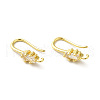 Brass Micro Pave Clear Cubic Zirconia Earring Hooks ZIRC-R112-05G-1