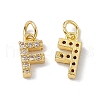 Real 18K Gold Plated Brass Micro Pave Clear Cubic Zirconia Charms KK-E068-VB452-F-1