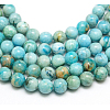 Natural Gemstone Hemimorphite Round Beads Strands G-L145-8mm-01-3