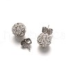 Polymer Clay Rhinestone Ball Stud Earrings EJEW-F0083-01B-1