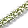 UV Plating Pearlized Glass Pearl Beads Strands GLAA-F128-01A-T21-1