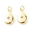 Brass Micro Pave Clear Cubic Zirconia Pendants X-ZIRC-P094-10G-RS-2