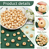  120Pcs 3 Styles Natural Wood European Beads WOOD-NB0002-62-4