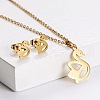201 Stainless Steel Pendant Necklace & Stud Earring Sets FS-WGB816B-17-1