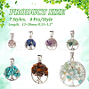 28Pcs 7 Styles Mixed Gemstone Pendants PALLOY-AB00215-2