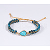 Heart Natural Imperial Jasper Beads Link Bracelets WG1E55C-15-1