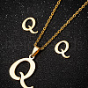 201 Stainless Steel Pendant Necklaces & Stud Earrings Sets WG00841-26-1