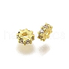Brass Micro Pave Clear Cubic Zirconia Beads KK-K300-02A-G-1