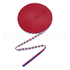 Polyester Jacquard Flower & Heart Ribbon OCOR-WH0070-126-1