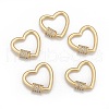 Brass Micro Pave Cubic Zirconia Screw Carabiner Lock Charms ZIRC-G160-23G-1