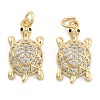 Brass Pave Clear Cubic Zirconia Pendants KK-U009-12F-G-1