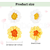 8Pcs 2 Colors Daisy Flower Shape Polyester Knitted Costume Ornament Accessories PATC-FG0001-37-2