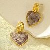 304 Stainless Steel Heart Dangle Stud Earrings EJEW-Z096-01G-B02-1