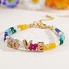 Bohemian Style Natural Round Citrine & Amethyst & Quartz Crystal & Aquamarine & Malachite & Lapis Lazuli  Beaded Bracelets for Women ZI8325-2