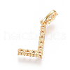 Golden Plated Brass Micro Pave Clear Cubic Zirconia Pendants ZIRC-L093-01L-2