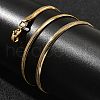 3mm Stainless Steel Flat Snake Chain Necklaces for Men Women NJEW-G160-03LG-2