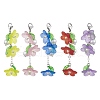 5Pcs 5 Colors Transparent Acrylic Flower Pendant Decorations HJEW-JM01778-S-1