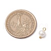 Wrinkle Textured Shell Pearl Round Charms PALLOY-JF03823-01-2