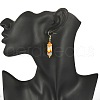 Glass Seed Braided Column Dangle Earrings EJEW-MZ00060-02-3