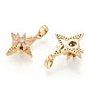 Rotatable Brass Micro Clear Pave Cubic Zirconia Pendants KK-E068-VC294-2
