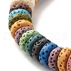 Dyed Natural Lava Rock Disc Beads Stretch Bracelet BJEW-JB07120-4
