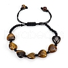 Natural Tiger Eye Heart Braided Bead Bracelet PW-WG32948-04-1