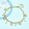 Brass Micro Pave Clear Cubic Zirconia Charm Bracelets BJEW-C083-14G-2