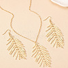 Leaf Alloy Pendant Necklaces & Dangle Earrings Sets FS-WG2602B-01-3