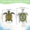 AHADERMAKER 4Pcs 2 Style Alloy Rhinestone Brooch JEWB-GA0001-24-2