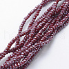 Electroplate Opaque Glass Beads Strands X-EGLA-J144-PL-B04-1