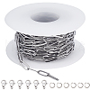 SUNNYCLUE 5M 304 Stainless Steel Paperclip Chains wih 50Pcs Open Jump Rings with 20Pcs  Lobster Claw Clasps FIND-SC0012-58-1